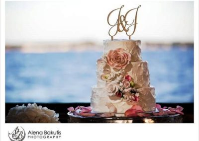 destin wedding cake-flowers