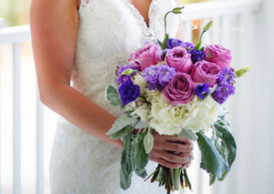 destin wedding florist purple bouquet