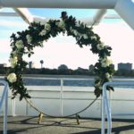destin wedding flowers greenery white rose ring