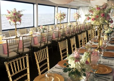 destin wedding reception venue gold and pink